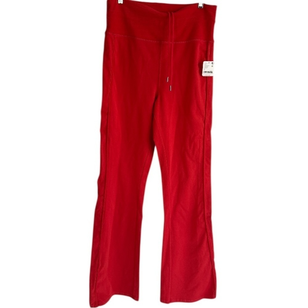 Free People joggers pants victory Red Flared gold over drawstring Large NEW
